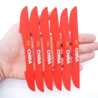 汽车宝马奥迪车防撞条贴通用型夜光硅胶个性改装饰侧开边防刮 红色国旗【6条装】刀锋