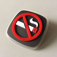 车内禁止吸烟牌请系好安全带轻关车提示牌老婆专座车贴汽车装饰 立体吸烟7.5*7.5cm