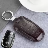 2019款丰田新荣放钥匙包真皮18款汉兰达陆巡兰德酷路泽v6v8锁匙套 B款摩卡咖(三键尾箱)