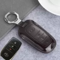 2019款丰田新荣放钥匙包真皮18款汉兰达陆巡兰德酷路泽v6v8锁匙套 C款摩卡咖(三键喇叭)