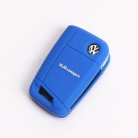 正品汽车钥匙套硅胶包大众新捷达速腾 宝来polo桑塔纳l朗逸男女套 [B款]-蓝(单包)