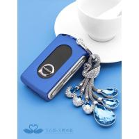 适用沃尔沃钥匙套volvo汽车v90cc装饰V90女S90壳XC90扣XC40包XC60 宝石蓝+天鹅蓝水晶