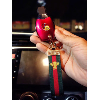适用奔驰c200l钥匙套glc260女a级e级b扣cla奔驰钥匙包s级gla壳amg BC酒红色+蜜蜂链