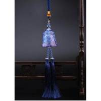 汽车挂件琉璃挂饰车饰饰品铃铛车内用品出入平安车载后视镜 经典铃铛-蓝色