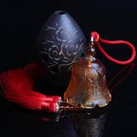 汽车挂件琉璃挂饰车饰饰品铃铛车内用品出入平安车载后视镜 金典花边铃铛-红