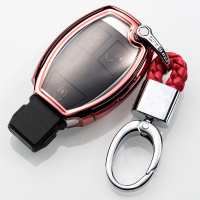 进口奔驰GLC200 GLC260 GLC300轿跑SUV专用钥匙包钥匙套扣男女款 粉色+扣子