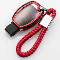 进口奔驰GLC200 GLC260 GLC300轿跑SUV专用钥匙包钥匙套扣男女款 红色+绳子