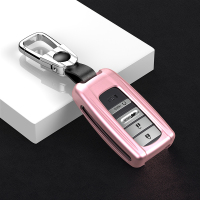 适用于2019年新款讴歌rdx钥匙套cdx改装包tlxl装饰壳汽车配件用品 樱花粉+车标扣