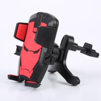 汽车内手机支架出风口吸盘式通用型夹子车载支驾多功能车上支撑架 手机架钢铁侠出风口红