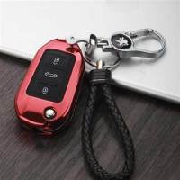 东风标致钥匙包新308 2008 3008 408 301标志专用金属汽车钥匙套 魅力红+双扣