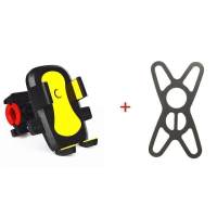 自行车手机导航支架铝合金电瓶电动摩托车骑行外卖固定支架 车把款送绑带[黄色]