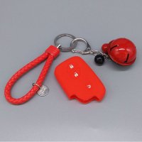 适用雷克萨斯IS460 300 250 GX460 GS LS LX RX 凌志硅胶钥匙包套 红色硅胶+红黑铃铛钥匙扣