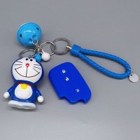 适用雷克萨斯IS460 300 250 GX460 GS LS LX RX 凌志硅胶钥匙包套 蓝+叮当猫+蓝白铃铛钥匙扣
