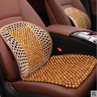 内饰串珠汽车防热坐垫座椅珠子椅子靠背车垫子屁垫隔热单个夏天款 橄榄木—标准款—座垫带腰靠