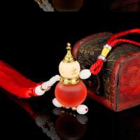 高档汽车挂件葫芦车挂件出入平安后视镜汽车用品汽车香水汽车摆件 富贵红升级精油款[玫瑰香型]