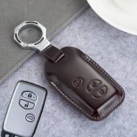 2008 09年丰田凯美瑞钥匙包10款普拉多霸道11 12 13汉兰达真皮套 深咖纯皮