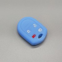 适用于福特F系列F150 F350 F450探险者野马汽车钥匙包硅胶钥匙套 天蓝色