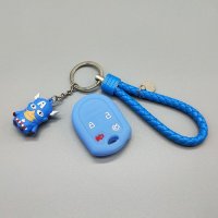 适用于福特F系列F150 F350 F450探险者野马汽车钥匙包硅胶钥匙套 蓝色硅胶+美国队长套装