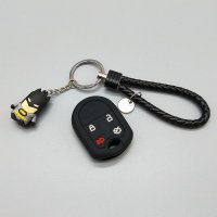 适用于福特F系列F150 F350 F450探险者野马汽车钥匙包硅胶钥匙套 黑色硅胶+蝙蝠侠套装