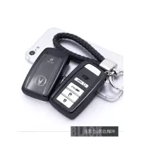 适用于讴歌CDX钥匙套MDX汽车RDX壳TLX-L钥匙包TLX扣男RLX女NSX新 亮黑色+黑色绳环