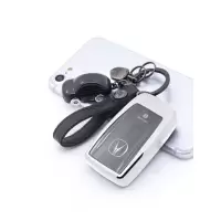 适用于讴歌CDX钥匙套MDX汽车RDX壳TLX-L钥匙包TLX扣男RLX女NSX新 银色+黑皮亮灯小车