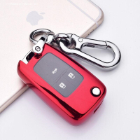别克新君威钥匙套 2019款2.0t精英型壳老款15/14年君威汽车钥匙包 别克折叠软壳全包款[运动红]+金属扣