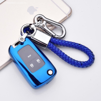 别克新君威钥匙套 2019款2.0t精英型壳老款15/14年君威汽车钥匙包 别克折叠软壳全包款[魅力蓝]+双扣