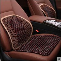 汽车坐垫木制冷珠子座垫电脑凉单片夏季凉席冰凉办公室夏天座椅垫 桂木-标准版-座垫带腰靠