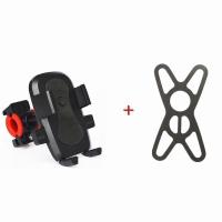 自行车手机支架固定架通用山地车骑行装备电动摩托车导航单车配件 车把款送绑带[黑色]