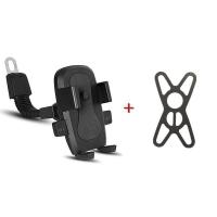 自行车手机支架固定架通用山地车骑行装备电动摩托车导航单车配件 后视镜款送绑带[黑色]