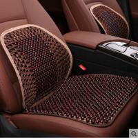 汽车坐垫木制冷珠子座垫电脑凉单片夏季凉席冰凉办公室夏天座椅垫 桂木—防滑底款-座垫带腰靠