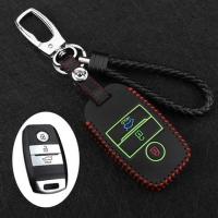 陆风x7钥匙包 陆丰X5plus真皮X2遥控X8汽车专用钥匙套扣真皮夜光 智能A款黑色红线[皮扣+编绳]