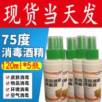 顺丰消毒液75%酒精医家用度免洗手喷雾便携式随身120ml*5