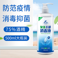 酒精免洗洗手液75%酒精消毒液500ml/瓶 医用洗手液免水洗消毒感染 75%酒精消毒洗手液 [10元