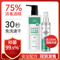 免洗洗手液75度酒精消毒凝胶抑菌家用皮肤消毒乙醇消毒喷雾剂 抑菌消毒洗手液300mL