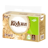 鳳竹抽纸原木精选320张6包抽取式面巾纸餐巾纸卫生纸