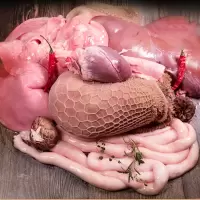 赛卡伊 黑山羊现杀羊肚子新鲜羊肚毛肚生羊肝肺羊肥肠羊头羊杂碎全套 羔羊羊杂全套(心肝肺肚肠)4斤以上
