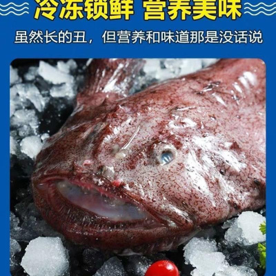 赛卡伊 深海安康鱼新鲜海鲜鲜活冷冻海鱼鮟鱇鱼老头鱼丑鱼灯笼鱼水产一箱 4斤安康鱼