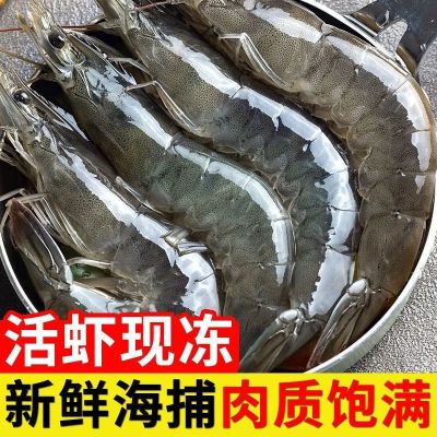 赛卡伊 青岛大虾鲜活新鲜批发4斤海鲜水产特大级基围虾对虾无冰坨一整箱 13-16厘米 速冻