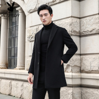 毛呢大衣男冬中长款双面尼羊毛大衣英伦风男士无羊绒呢子外套. SQM5903
