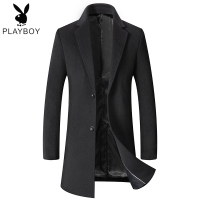 新款秋冬羊毛呢大衣男中长款无羊绒无双面呢男士呢子外套商务风衣 HN616