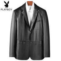 海宁真皮皮衣男式秋头层牛皮短款翻领修身男皮西装爸爸装. SNX-W21208