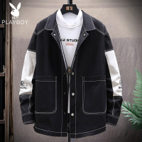 春秋薄款夹克翻领纽扣大口袋工装痞帅外套男潮流百搭简约休闲衣服. MD9901