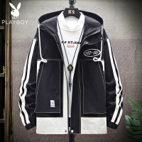 春秋薄款夹克连帽拉链大口袋工装痞帅外套男潮流百搭简约休闲衣服. MD9903