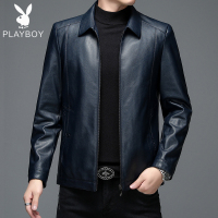 秋冬款海宁皮衣男夹克翻领拉链宽松大码外套柔软皮中老年爸爸装. WLAG2122
