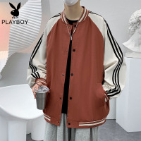 美式潮牌ins棒球服男春秋季薄款拼接情侣宽松夹克衫国潮休闲外套 MD98003