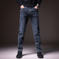 冬季牛仔裤男秋冬新款加绒加厚休闲百搭裤子男修身直筒四面弹长裤. BY5903