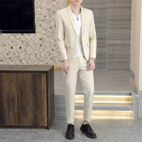 西装套装男韩版修身外套ins潮流春季轻熟休闲大学生小西装男西服 KLGG2201套装