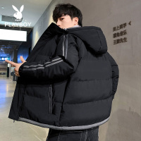 连帽加厚棉衣男冬季外套潮牌港风短款羽绒棉服宽松撞色潮流棉袄子 BLDSK05