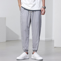 新款运动裤男士潮牌宽松束脚百搭九分裤春秋灰色休闲裤子男款 BY956